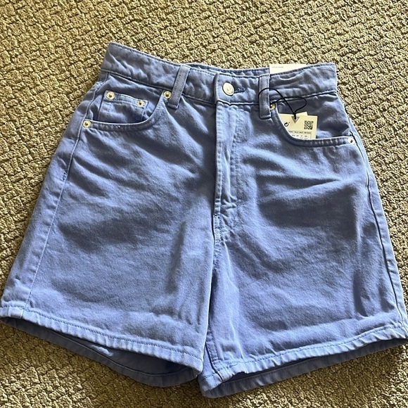 Zara High Waist Denim Shorts Women’s Size 0 Light Blue Classic Jean Shorts - Picture 3 of 4